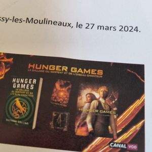 Code pour voir Hunger Games 5 sur CANALVOD