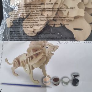 Puzzle lion 3d à peindre