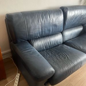 Canapé en cuir bleu nuit