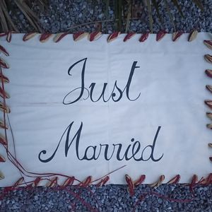 Panneau just married pour jeunes mariés 