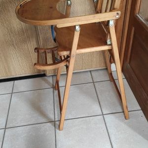 Chaise haute pliante en bois 