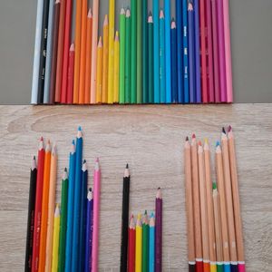 59 crayons de couleurs - 4 marques