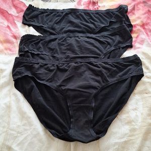 3 culottes cotons noires 