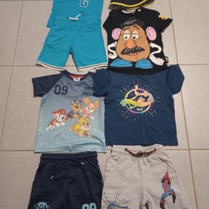 T-shirts et shorts, garçon, 4-5 ans