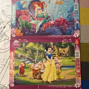 Lot 2 puzzle + poster princesses 