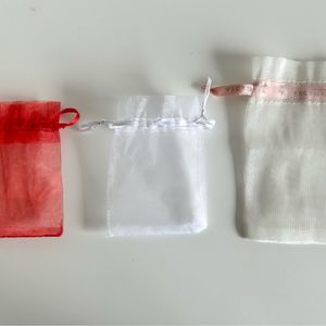 3 petits sachets tissu, 8x13 cm pour le plus grand