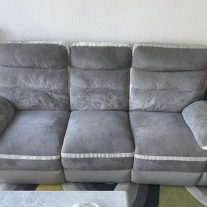 Canapé velours gris