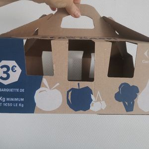 3 caisses fruits /légumes en carton 