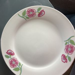 6 assiettes fleuries en porcelaine
