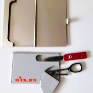 Lot métal: Mini kit ongles + porte cartes
