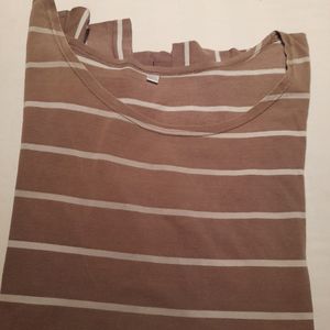 Tee-shirt marron rayé T50
