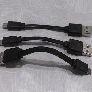 3 adaptateurs courts USB vers micro USB