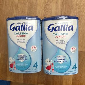 2 boîtes lait gallia 4 (18 mois) neuves 