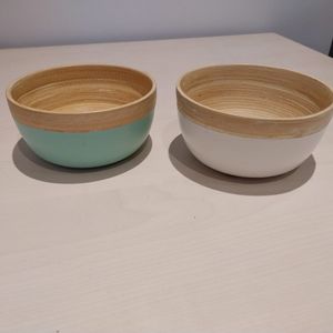 2 pots en bambou peu utilisés