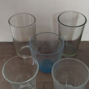 5 verres dépareillés 