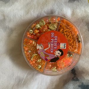 Boîte de perles orange 