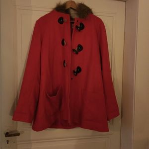 Duffle coat rouge rose 42-44