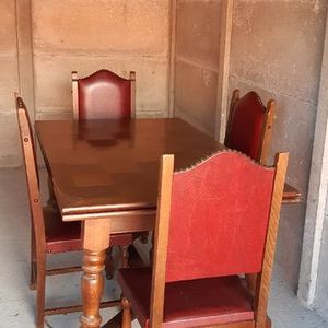 TRES URGENT table + 4 chaises ancien, d'époque