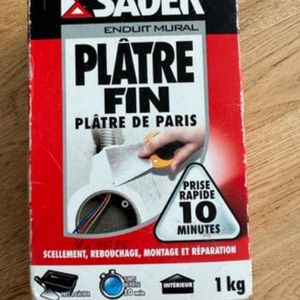 Sader - Plâtre Fin de Paris - 1 kg, Blanc