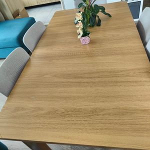 Table melaminé bois 1m60 avec rallonge