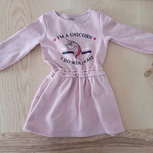 Robe manches longues rose 3-4 ans