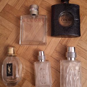 Lot de 5 flacons de parfum vides