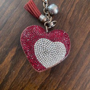 Porte clé cœur strass