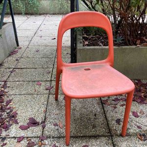 Ikea chaise vintage orange jardin 