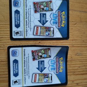 2 cartes Pokémon live 
