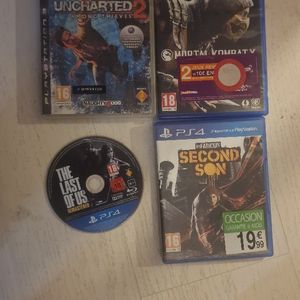 4 anciens jeux dont un sans boîte...