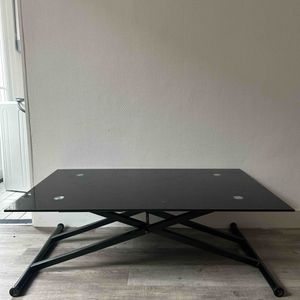 Table pliante en verre noir 75x120