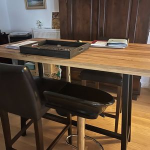 Table haute moderne en bois massif