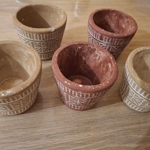 5 pots de fleurs