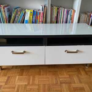 Meuble télé brun/blanc